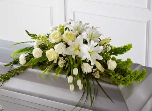 White Casket Spray