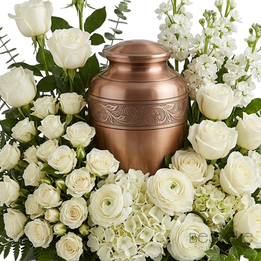 Serenity White Garden Urn Tribute - Image 2