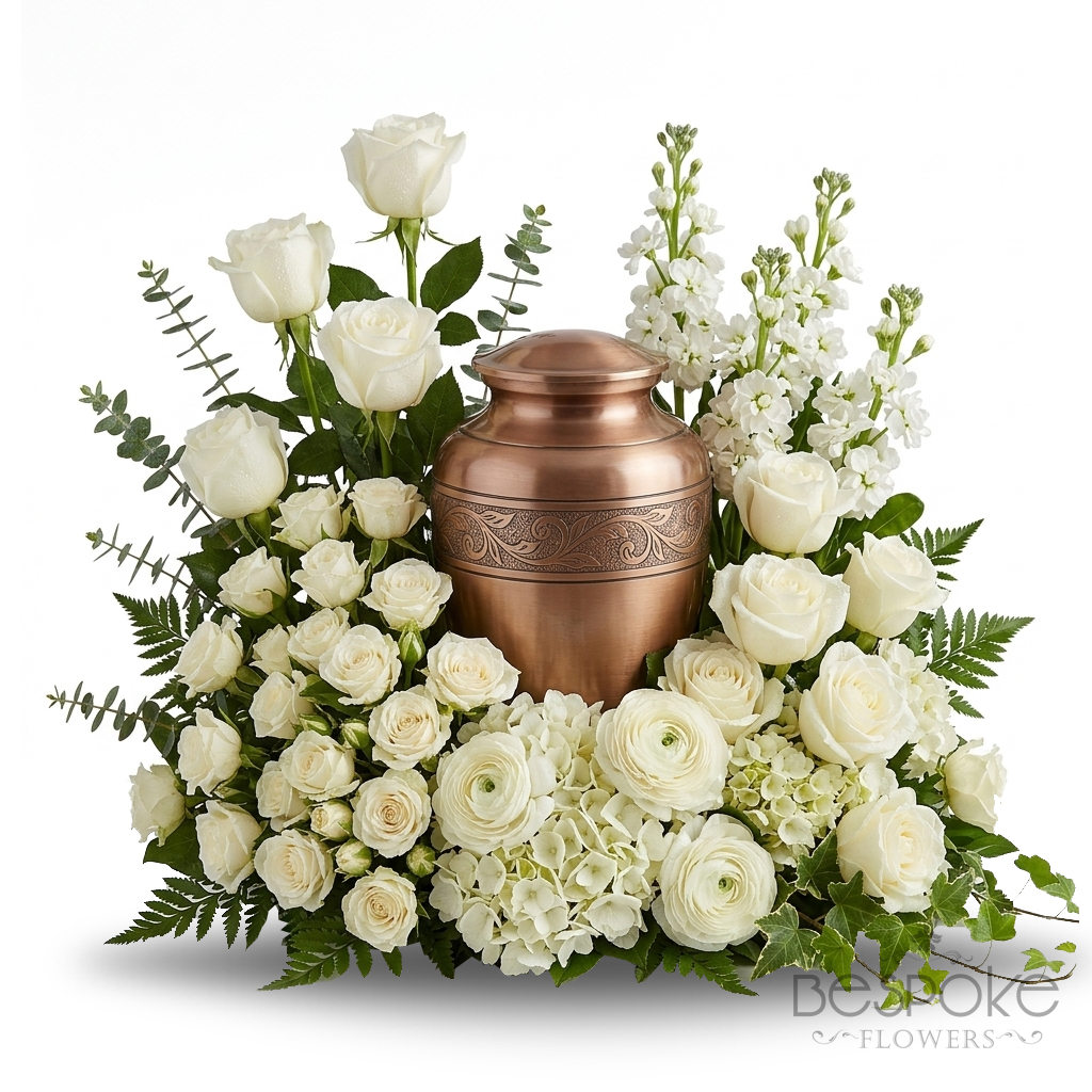 Serenity White Garden Urn Tribute